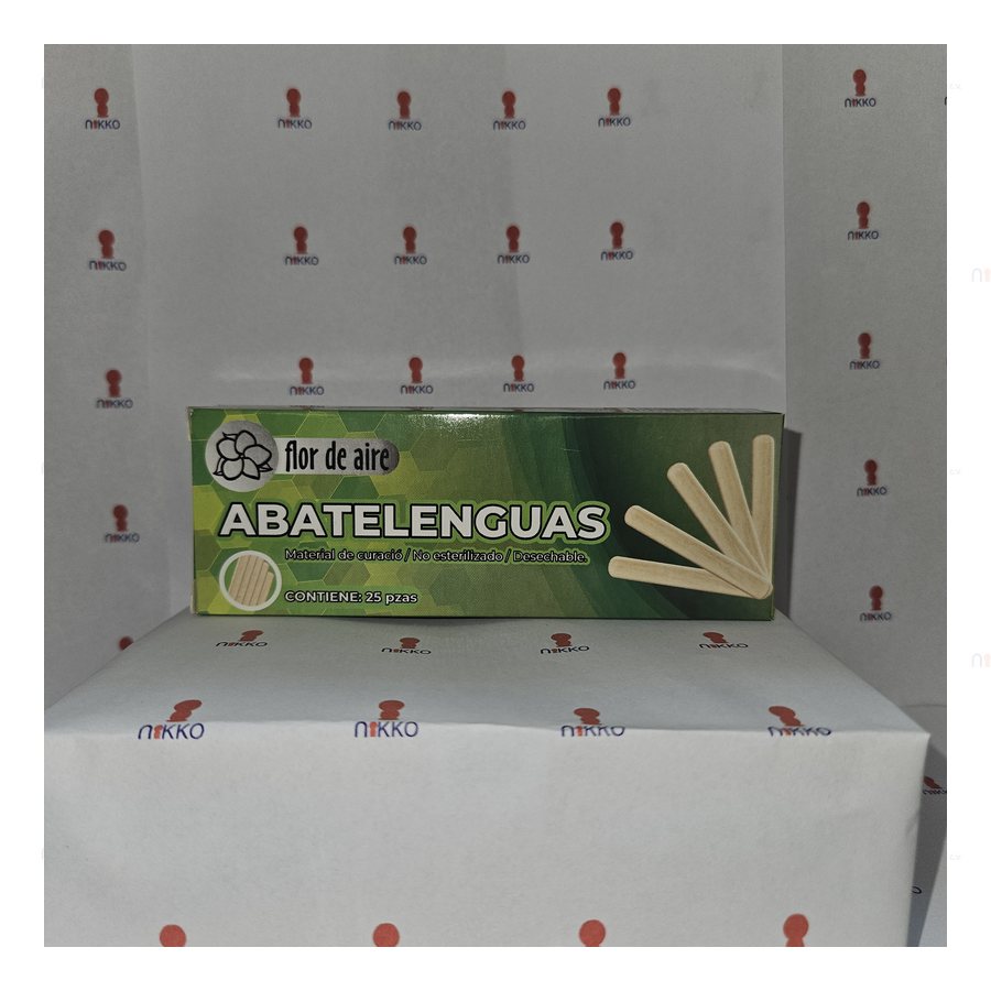 Flor de Aire Abatelengua de madera Caja C/25 — referencia visual exact