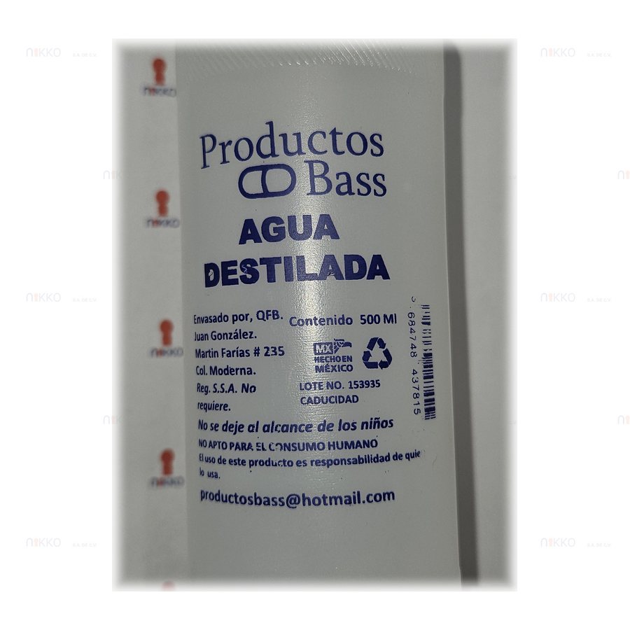 Agua destilada 500 ML — referencia visual exact