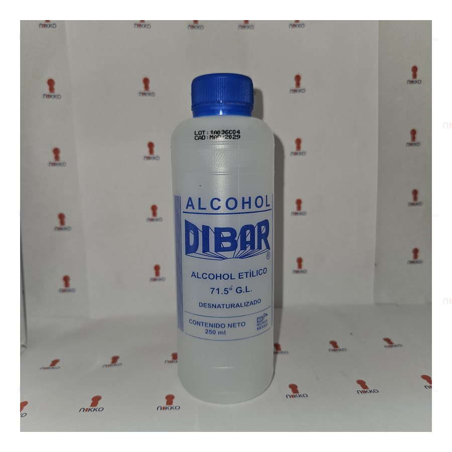 Alcohol desnaturalizado 250 ml DIBAR — referencia visual exact