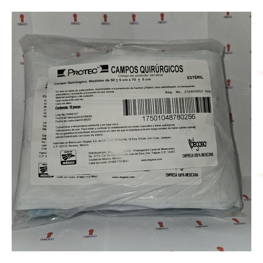 Campo Esteril 50 X 70 c/ 10 piezas — referencia visual exact