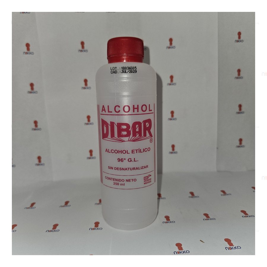 Alcohol Rojo 96° de 250 ml DIBAR — referencia visual exact
