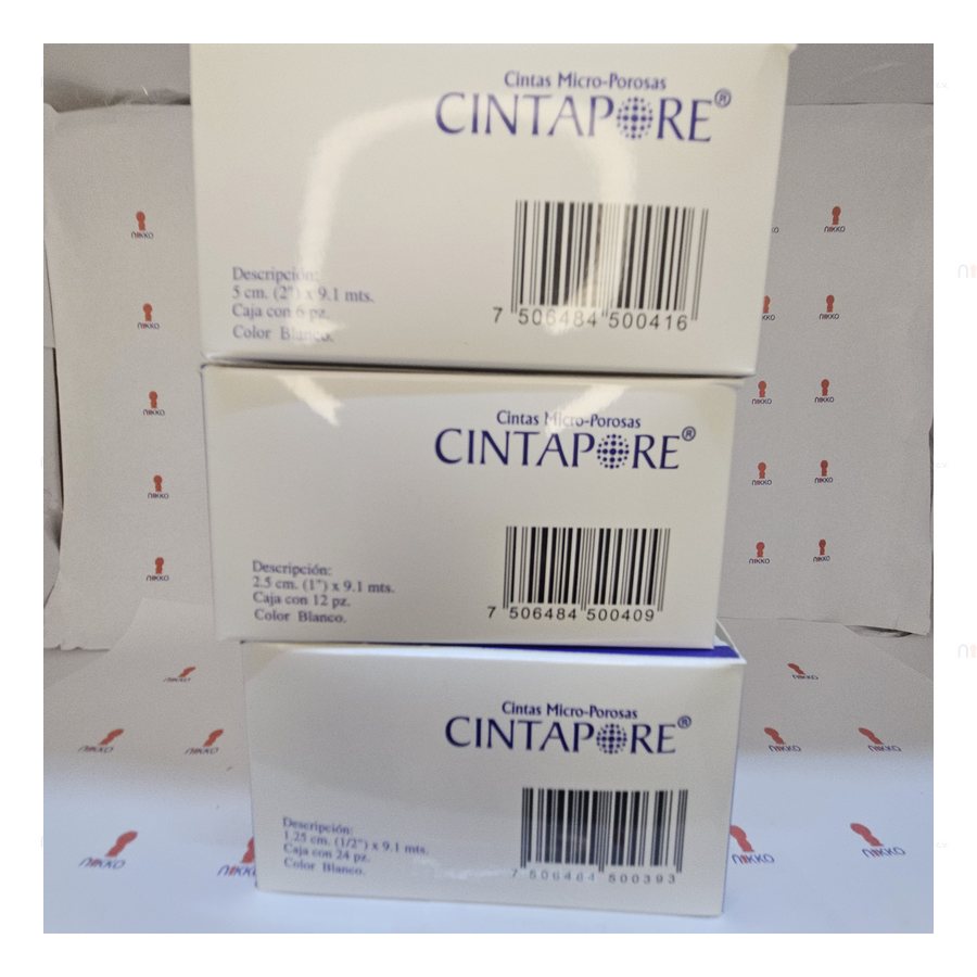 Cintapore Blanco de .5", 1", 2" y 3" x 9.2 — referencia visual exact
