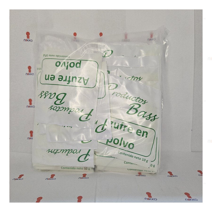 Azufre en Polvo P. BASS 50 sobres c/ 10 grs — referencia visual exact