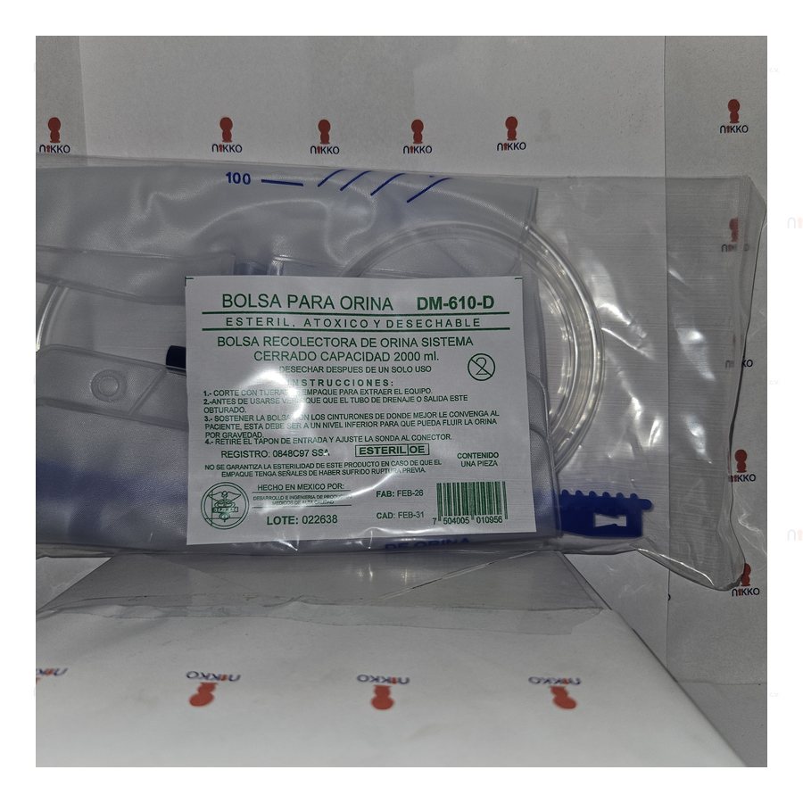Bolsa Rec. Orina Sistema Cerrado 2 Lts — referencia visual exact