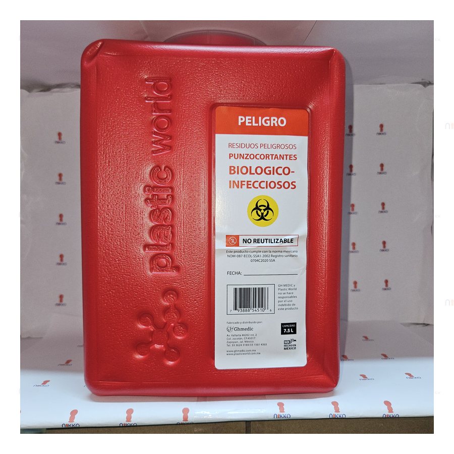 Contenedor de Punzocortantes cap 7.5 lts — referencia visual exact