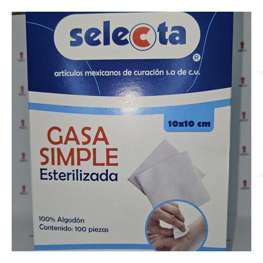 Gasa 10 x 10 c 100 pza SELECTA esteril — referencia visual exact