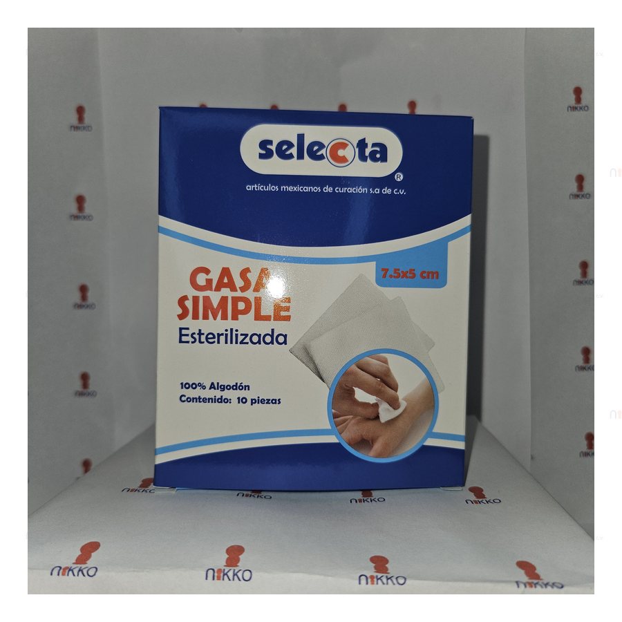 Gasa 7.5 x 5 c 10 pza SELECTA esteril — referencia visual exact
