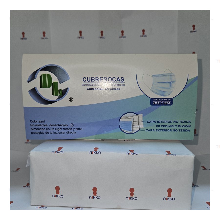 Cubreboca plisado Importado c/50 Pzas en Caja — referencia visual exact