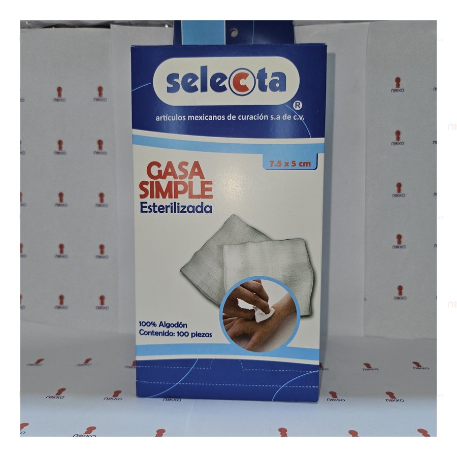 Gasa 7.5 x 5 c 100 pza SELECTA esteril — referencia visual exact