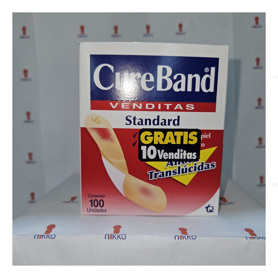 Curita CURE BAND Caja c/100 pzas — referencia visual exact