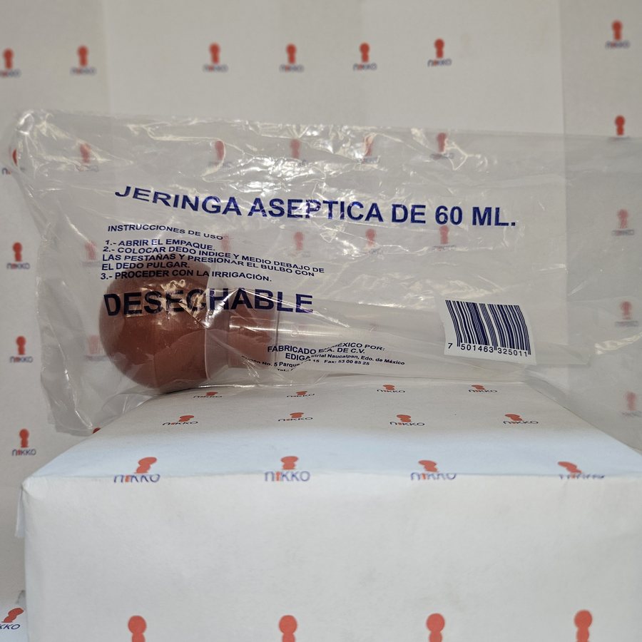 Jeringa Aseptica desechablede 60 ml esteril Edigar — referencia visual exact