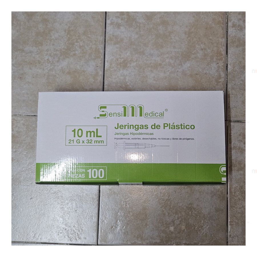 Jeringa Sensi Medical 10 ml, Caja c/100 Verde o Negra) — referencia visual exact