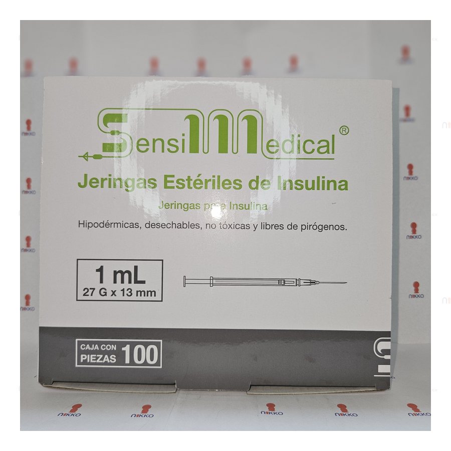 Jeringa Sensi Medical Insulina, Caja c/100 27g — referencia visual exact