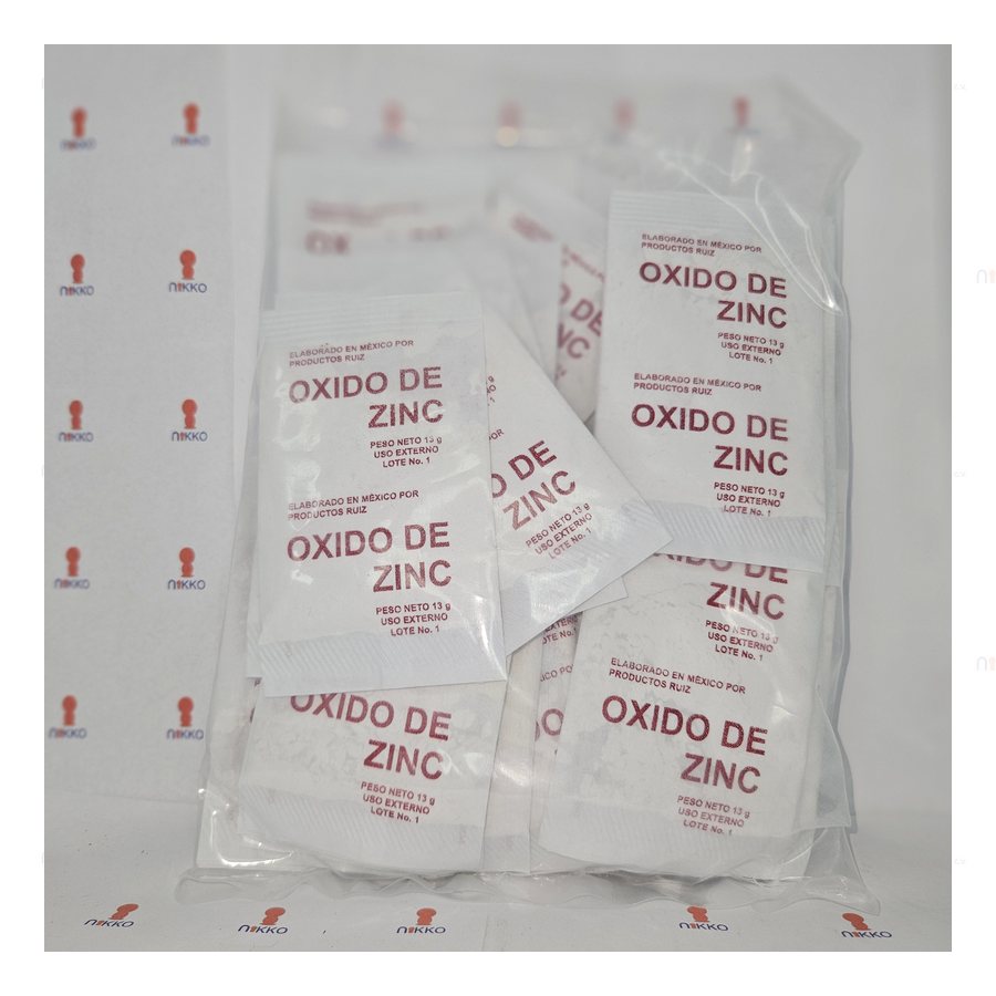 Oxido de Zinc 50 sobres c/ 13 grs papel — referencia visual exact