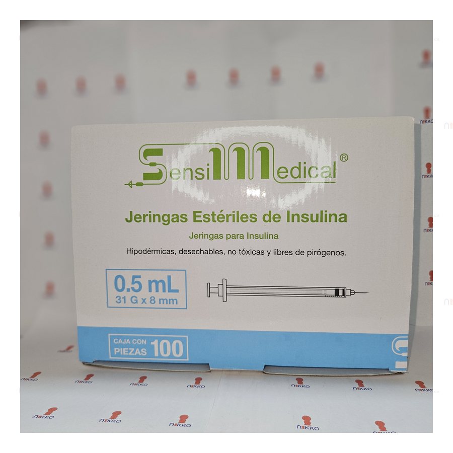 Jeringa Insulina .5 ML 31 G x 8 Azul Cielo C/100 — referencia visual exact