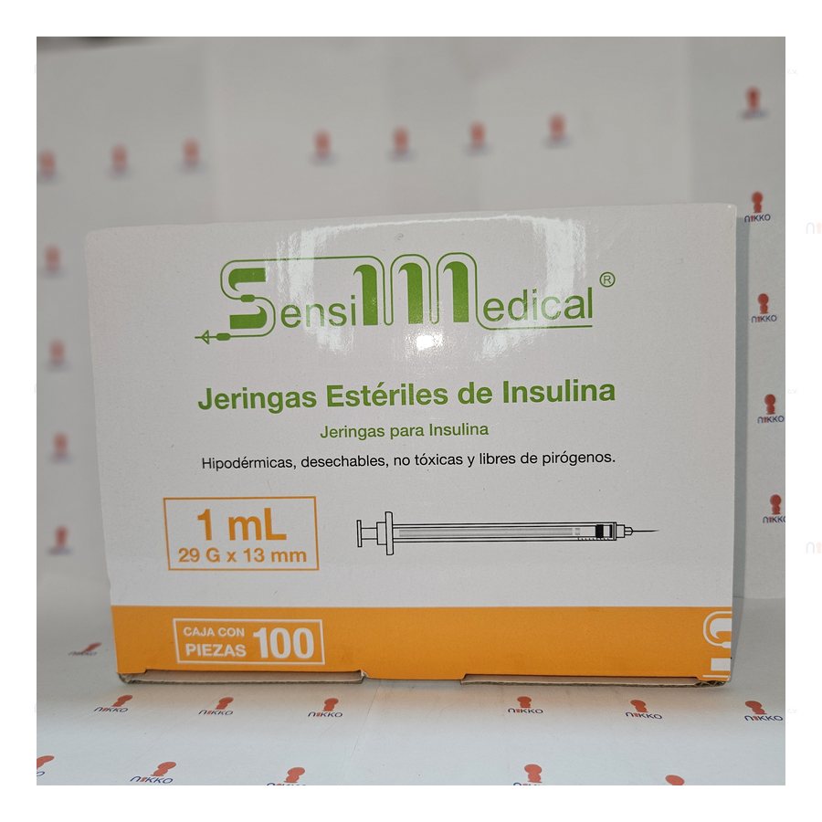 Jeringa Insulina 29 G x 13 Anaranjada Caja c/100 — referencia visual exact