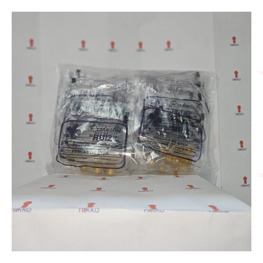 Perlas de Ether 50 sobres c/ 10 grs — referencia visual exact