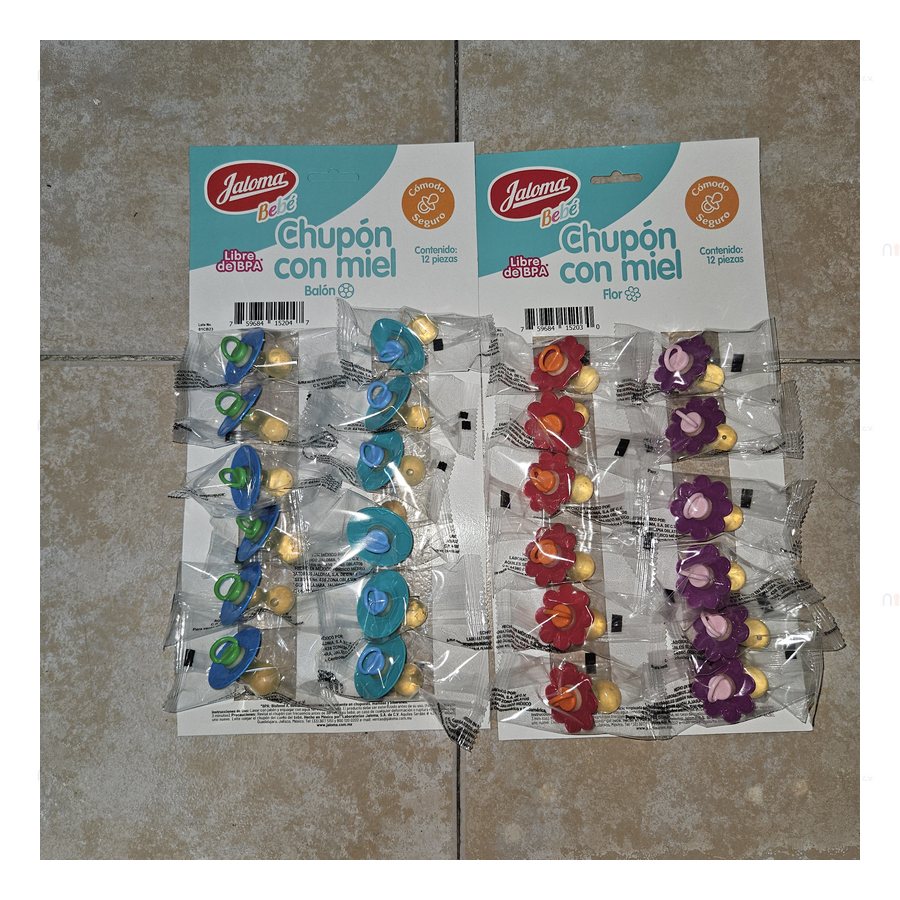 Chupon Jaloma Balon o Flor C/12 piezas — referencia visual exact