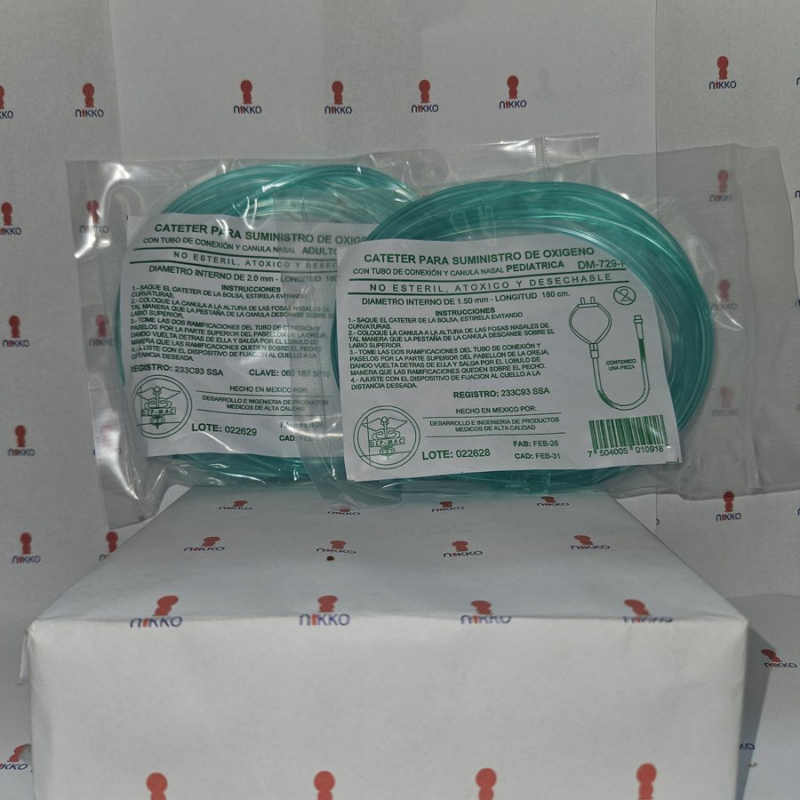 Cateter P/Suminbistro de Oxigeno Infantil o Adulto — referencia visual exact