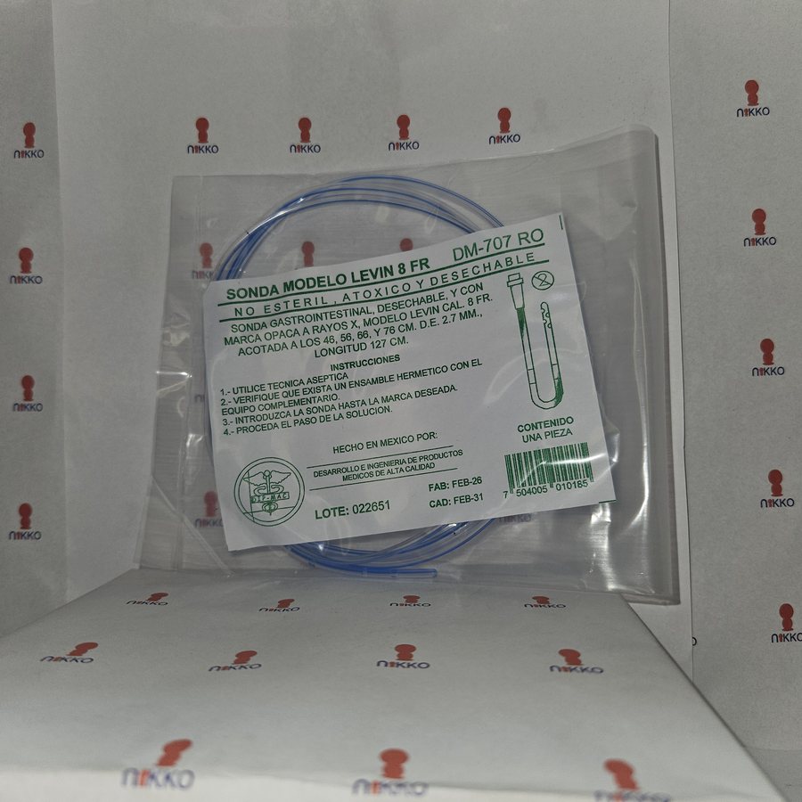 SONDA GASTROINTESTINAL LEVIN 8 FR RADIOPACA — referencia visual exact