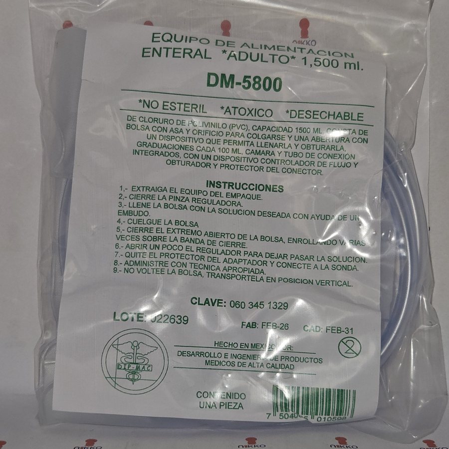 Bolsa de Alimentacion enteral ADULTO — referencia visual exact
