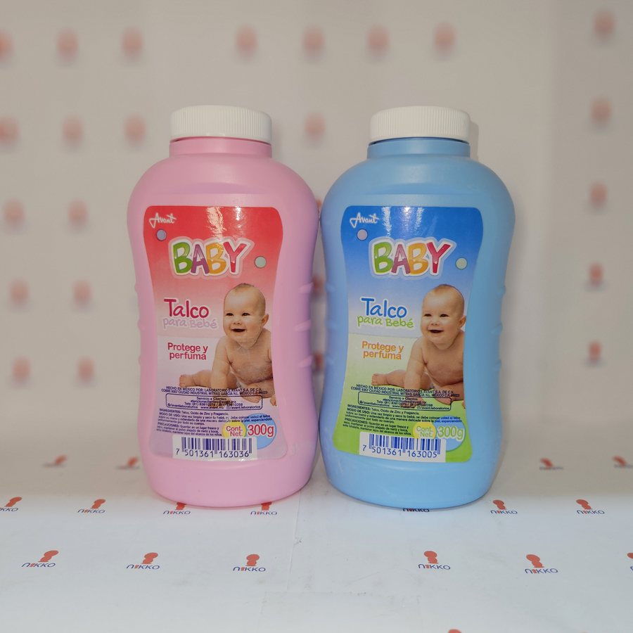 Talco Baby Azul o Rosa 300 grs — referencia visual exact